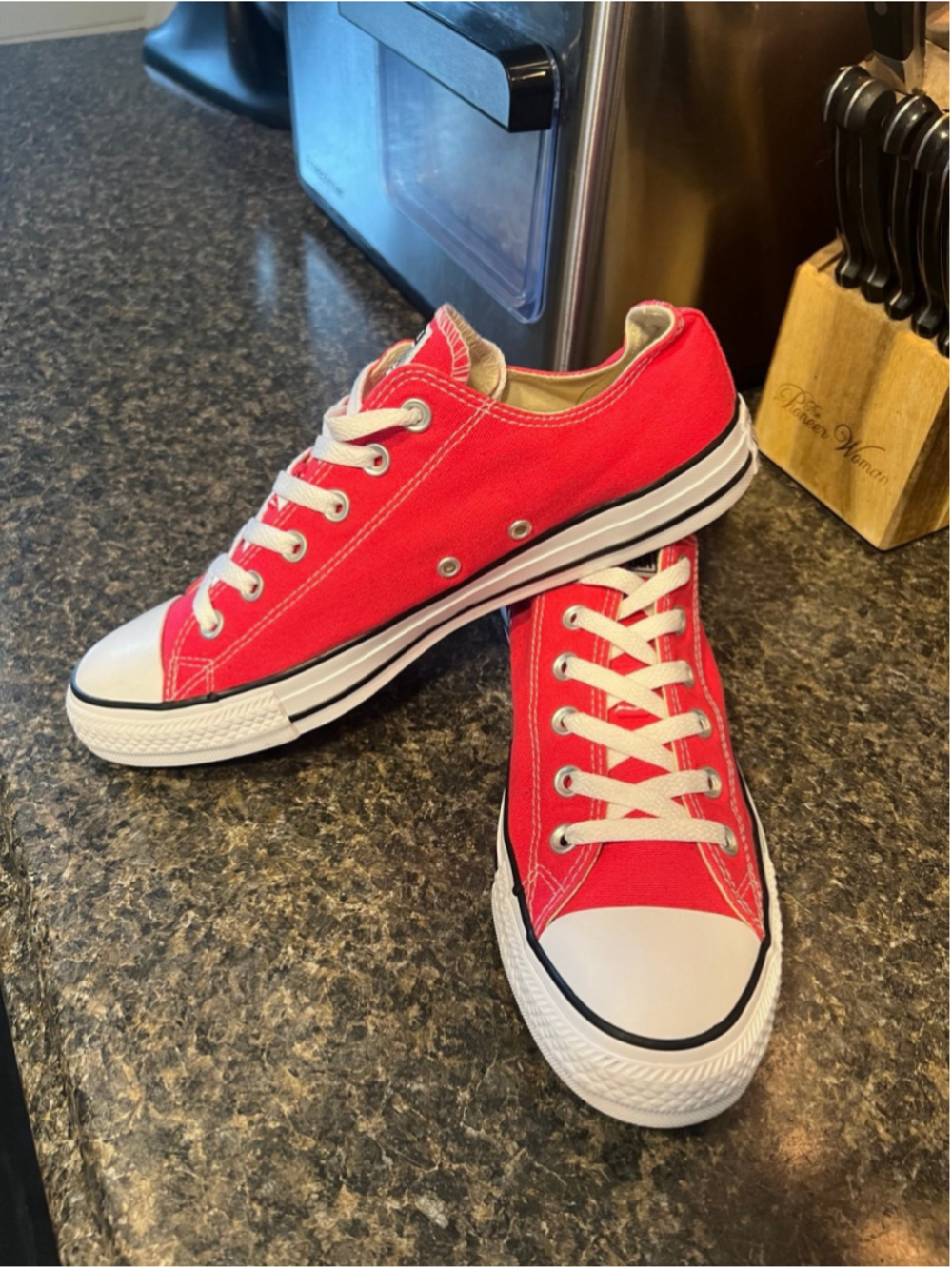 New Converse Low Top Sneakers in Bright Pink with White Accents - Picture 7 of 10